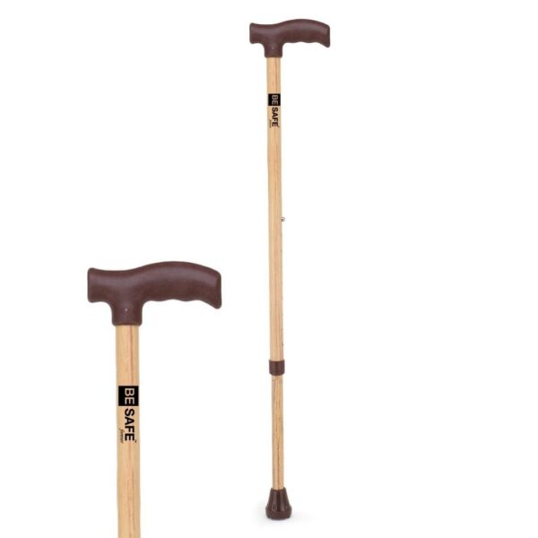 walking stick for elderly old age people wooden steel 1