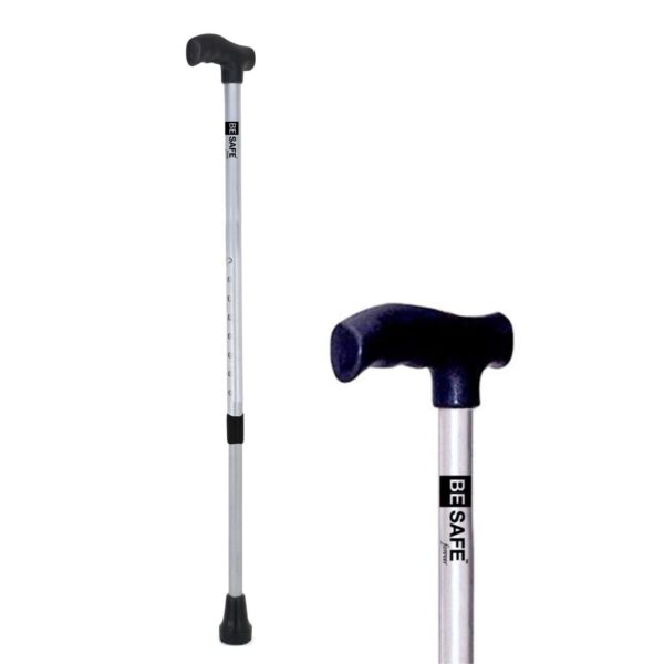 Grey Iron Steel Walking stick for old age people men and women