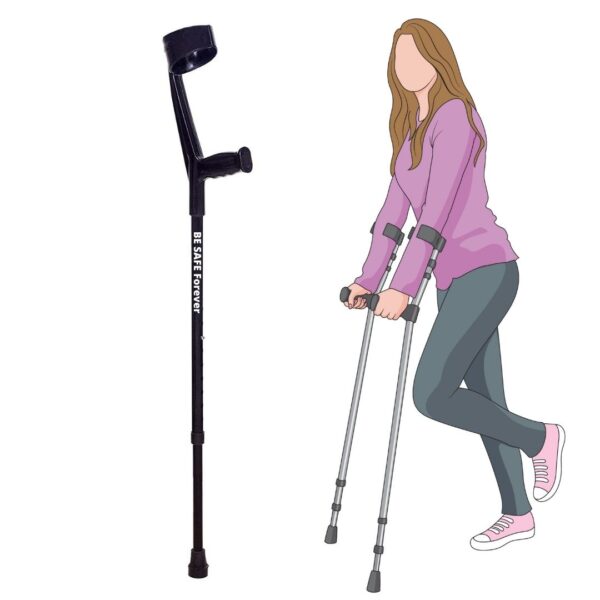 2 Elbow Walking Cane, walking crutch, black