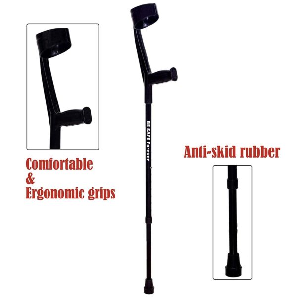 4 Elbow Walking Stick, walking crutch, black
