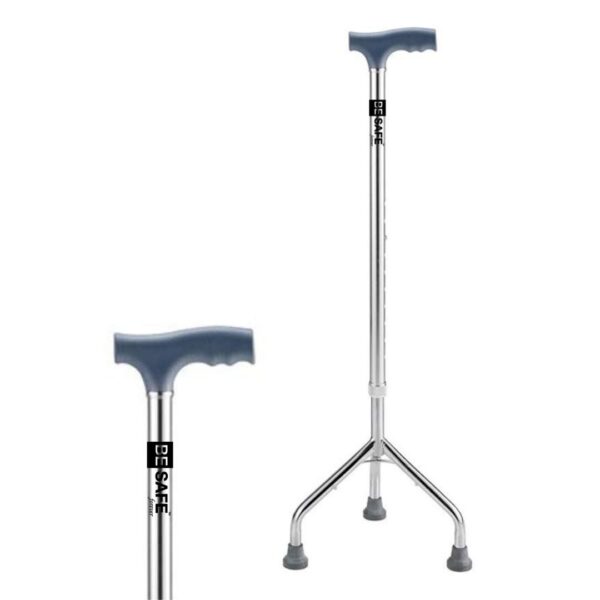 Walking stick with tripod base for elderly old women and men